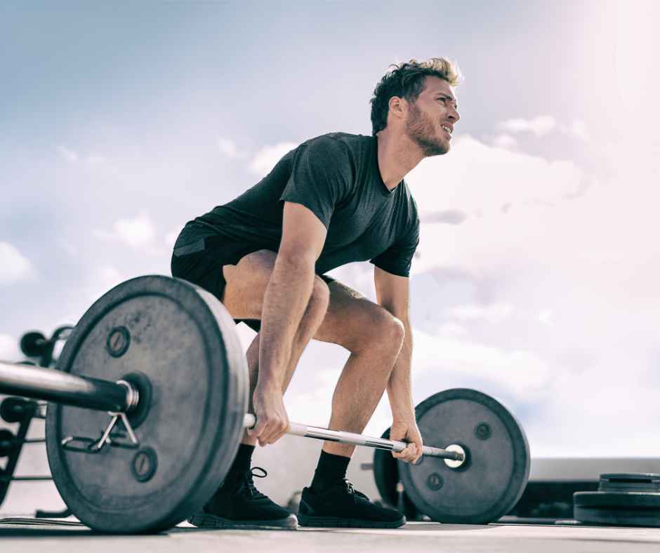A man lifting weights